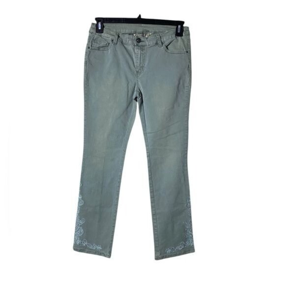 Soft Surroundings Embroidered Flare Leg Jeans Mid Rise Women’s Size 4 - Picture 1 of 8